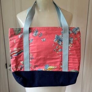 NWOT CK Bradley Canvas Tote Floral Pink and Blue Bag